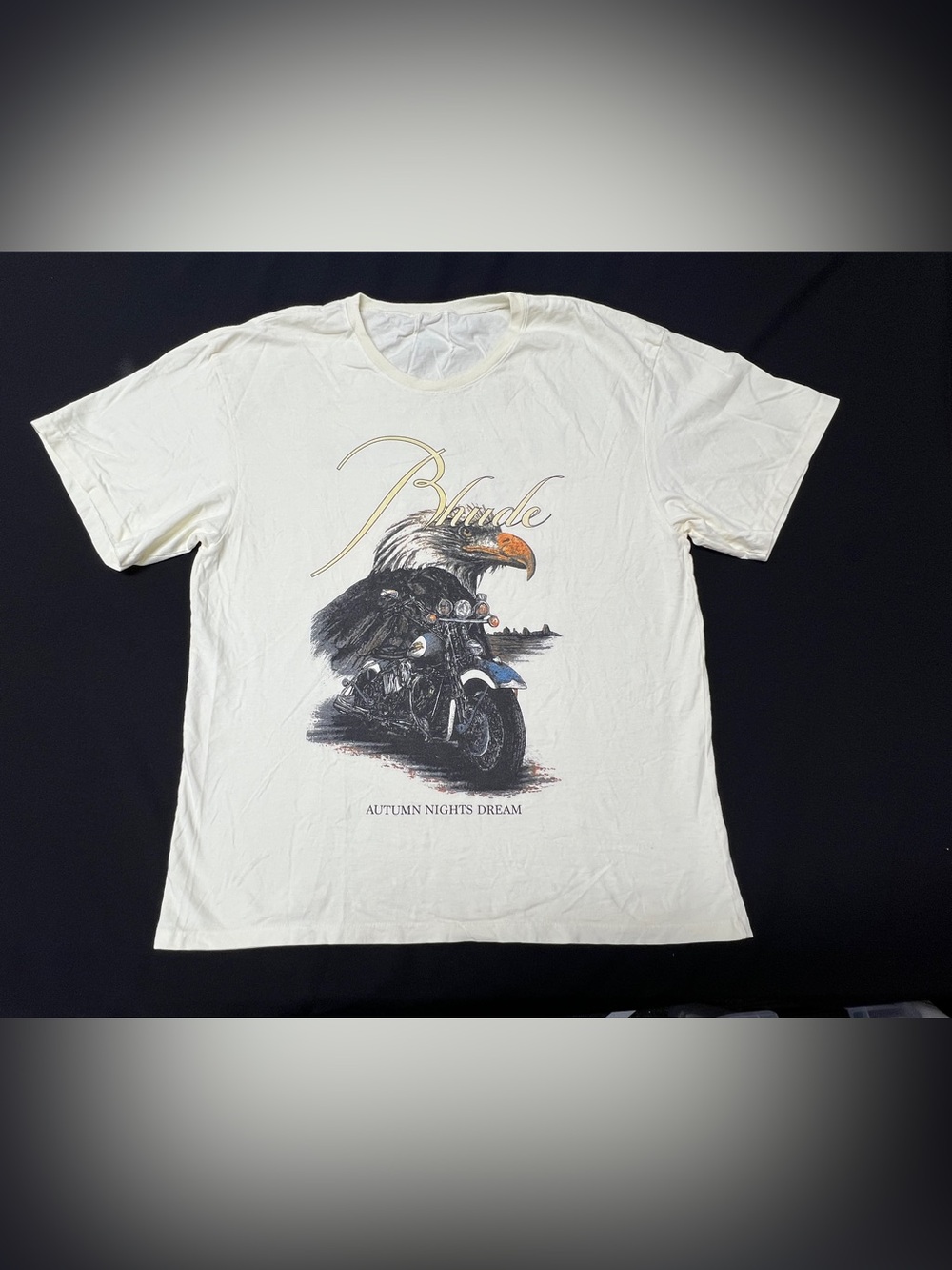 Rhude Eagle Motorcycle Graphic Classic T-Shirt XL Unfinished